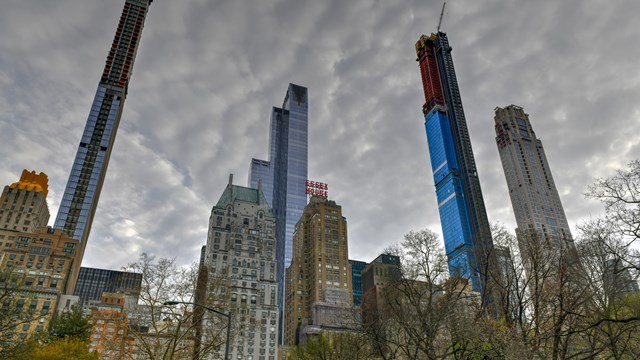 Skyscrapers along NYC's Central Park South, aka Billionaries Row 