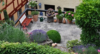 Rooftop patio garden in Germany