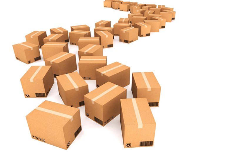 Cardboard boxes. Cargo, delivery and transportation logistics storage.