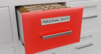 Q&A; Safeguarding Personal Information Personal data protection concept. Cabinet full of files and folders. 3D rendered illustration.