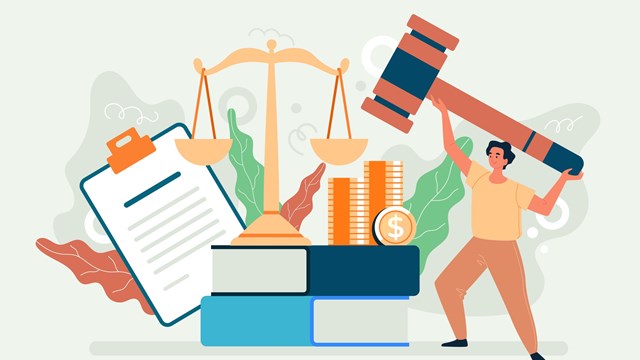 Tax law authority government justice concept. Vector flat cartoon graphic design
