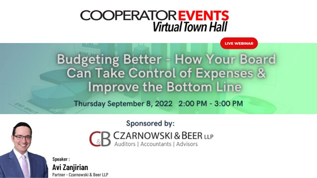 The Cooperator Events presents: Budgeting Better - How Your Board Can Take Control of Expenses & Improve the Bottom Line