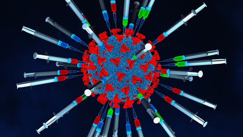 many vaccinations against the coronavirus (3d rendering)