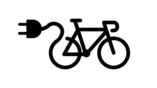 Electric bike icon. Vector on isolated white background. EPS 10.