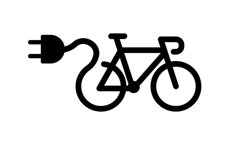 Electric bike icon. Vector on isolated white background. EPS 10.