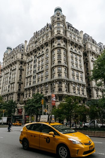 The Ansonia building on the Upper West Side of New York City, located at 2109 Broadway, between West 73rd and West 74th Streets.