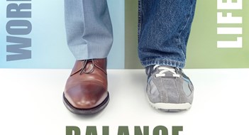 Work/Life Balance for Managers Work life balance business and family choice career business working shoes and half sports casual shoes