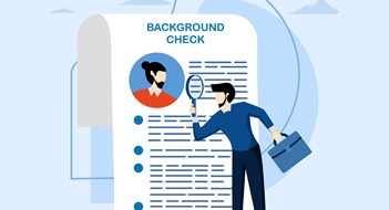 Q&A: Mitchell-Lama Unit Rules Background check for employment or hiring, work experience or career history concept, criminal or drug check on candidate or employee, businessman with magnifying glass checking candidate documents.