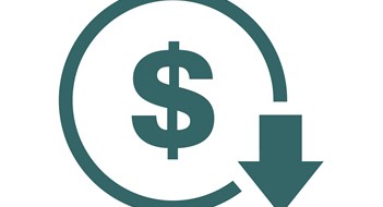 The Trap of Arbitrary Price Floors Cost reduction- decrease icon. Vector symbol image isolated on background .