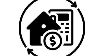 Refinancing in a High Interest Environment Icon for refinance, reinvestment, economy, mortgage, home, price, finance, borrower, equity, considerations