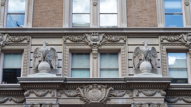 Eagles and Colorado State Seal Beaux-Arts Building Facade in Washington, DC - see lightbox for more