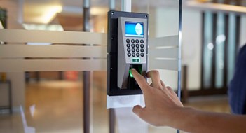 Access Control & Securing Your Building Yong man push down the electronic control machine to access the door