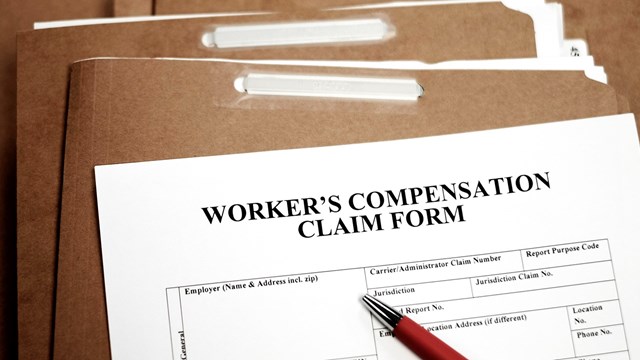 Workers Compensation Claim form on files complaint for work injury on files legal