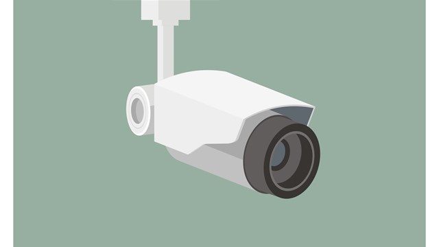 simple illustration of hanging CCTV