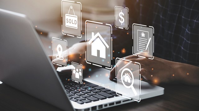 computer for property sales & listings, Real Estate Agent agency & contractor, residential property, investment, housing project, property development real estate, choose a house buy online.