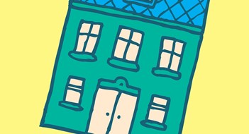 NY Metro Mortgage Delinquency Rate Lower Than U.S. Average Cartoon illustration of man moving his home by carrying it on his back