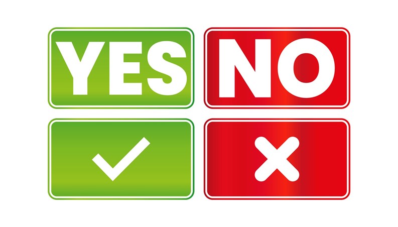 Yes No Sign With Check Mark And Cross Sign, Label, Banner, Template, Vector