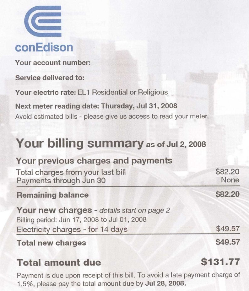 Reviewing Your Con Ed Bill Understanding What You Use Helps to